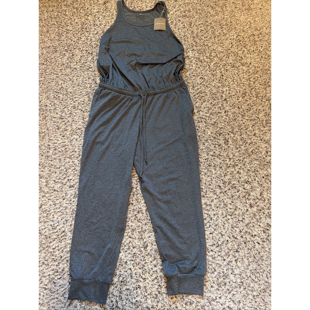 Patagonia New Seabrook Jumpsuit Romper Sleeveless Gray Sz M Stretch Joggers